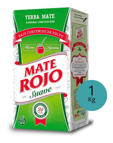Yerba Mate Rojo Suave Paquete 1 Kg