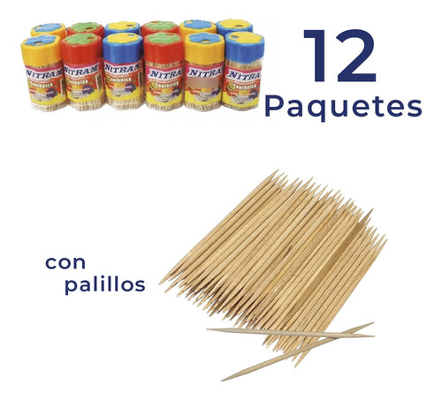 Palillos De Madera Para Dientes 12 Botes Para Cocina Y Mesa