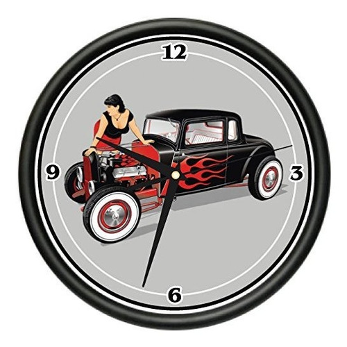 Signmission Hot Rod Reloj De Pared Cars Street Racing Mechan