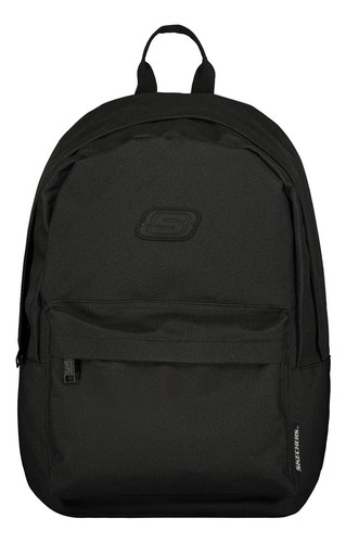 Mochila Backpack Skechers En Poliéster Color Negro Unisex Diseño De La Tela Liso