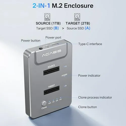 Estación De Clonación Offline Para Nvme M 2 Ssd M Key (m03)
