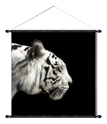 Lienzo De Algodon  Afiche Tigre Blanco 70x70cm 