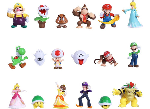 Set 18 Personajes De Mario Bros Ideal Decoración De Pastel