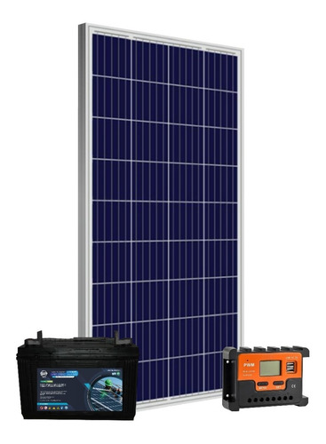 Kit Solar Panel 160w Bateria 65ah Regulador Pwm Motorhome S9