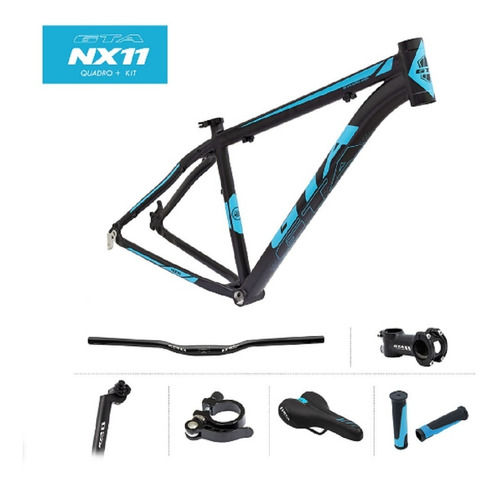 Quadro 29 Alumínio 17 Nx11 Preto Azul Freio Disc Kit Mtb