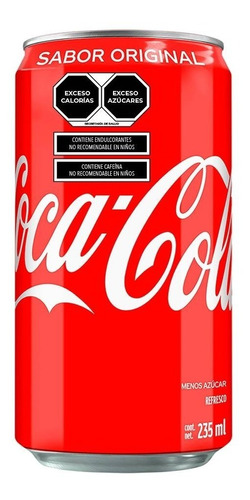 24 Pack Refresco Coca- Cola Sabor Original Mini Lata 235 Ml