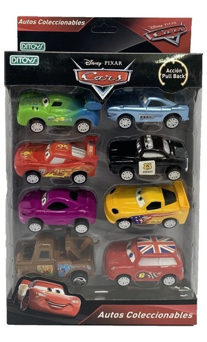 Pack De 8 Autitos De Cars Pull Back Ditoys Juguetes