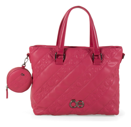 Bolsa Tote Cloe Para Mujer Monedero Desprendible Con Cierre Color Rosa