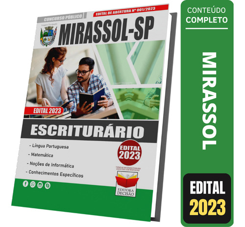 Apostila Escriturário Concurso Mirassol Sp