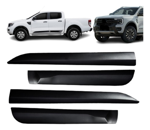 Friso Para Ford Ranger 2012-2024 Preto