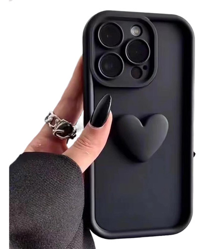 Funda De Silicona De Lujo Con Corazón 3d For iPhone New