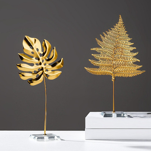 2 Decoración Elegante Con Hojas De Metal Para Un 2 Piezas
