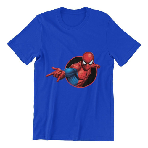 Polera Unisex Spiderman Araña Avengers Circulo Estampado ALG