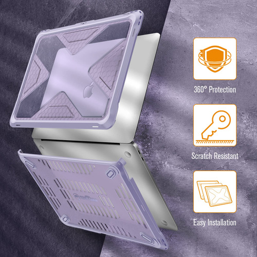 Funda Rigida Para Macbook Air 13 De Tpu Resistente Violeta