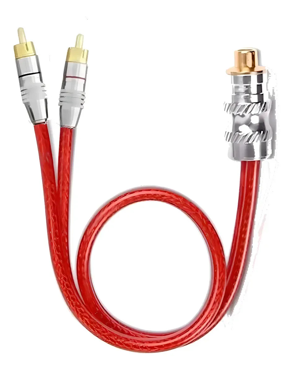 Cabo Y Rca Blindado Techone Svart - 2 Machos 1 Femea