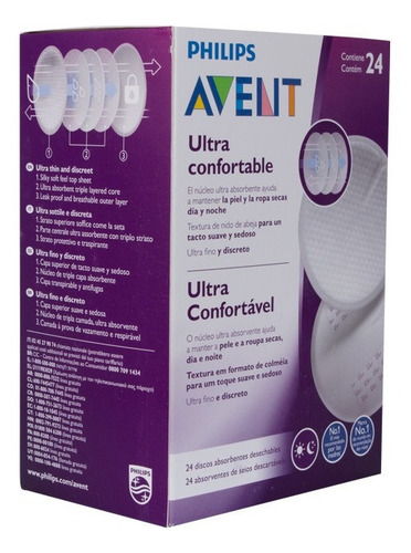 Kit 3 Cx Absorvente Descartável Para Seios Avent Noite E Dia