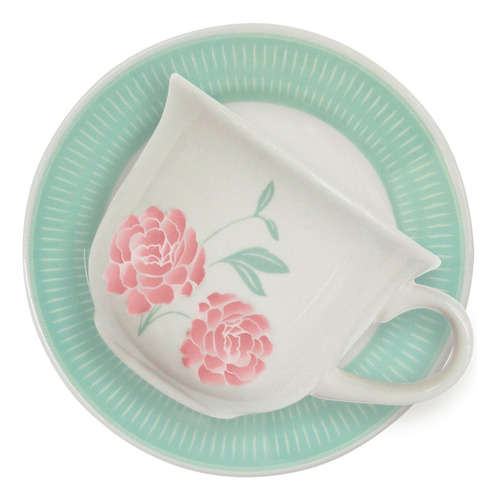 Taza De Té Con Plato Linea Donna Bloom 180 Ml, Biona