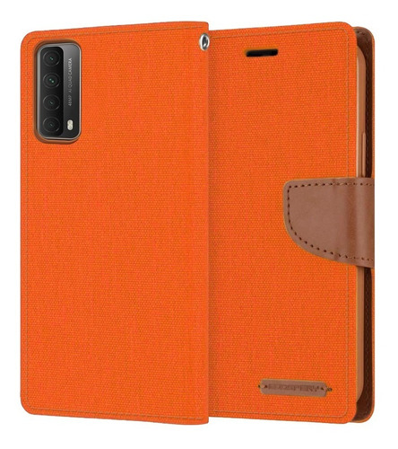 Imagen 1 de 6 de Funda Protector Cartera Con Tarjetero Canvas Para Huawei Y7a