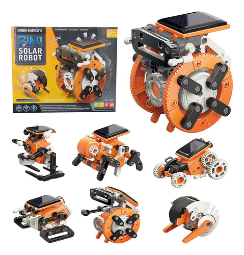 Robot Solar de Juguete Kit de Robots Briko Educativo 7 en 1 Robot para Niños Naranja Hong Jie Toys 0047 Hong Jie Toys