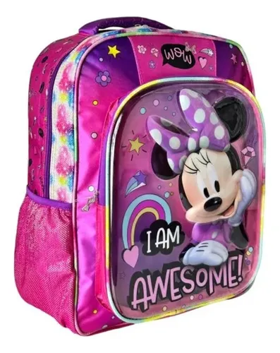 Mochila Escolar Grande Primaria Ruz Minnie Disney Mimi Niña Awes