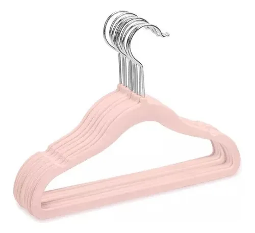 HOUÍSM Perchas de terciopelo rosa para bebé, paquete de 60 perchas  antideslizantes para ropa infantil + 10 clips de dedo + 8 divisores de  armario de