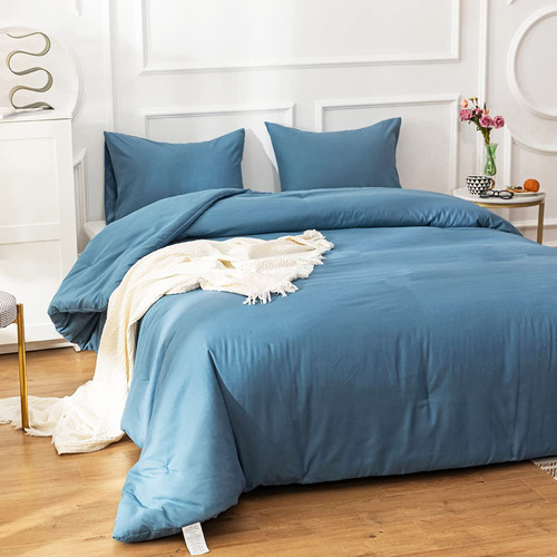 Juego De Colcha Comforter Cottonight Lake Blue Queen Azul