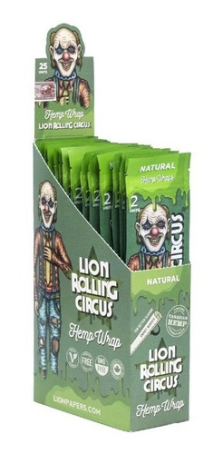 Lion Rolling Circus Caja Box Papel Hemp Wraps Natural