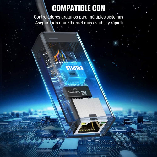 Imagen 3 de 7 de Adaptador Usb 3.0 A Ethernet Rj45 1000 Mb/s