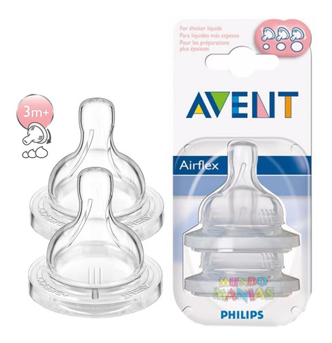 2 Tetinas +3m Variable Para Mamadera Classic Avent Philips