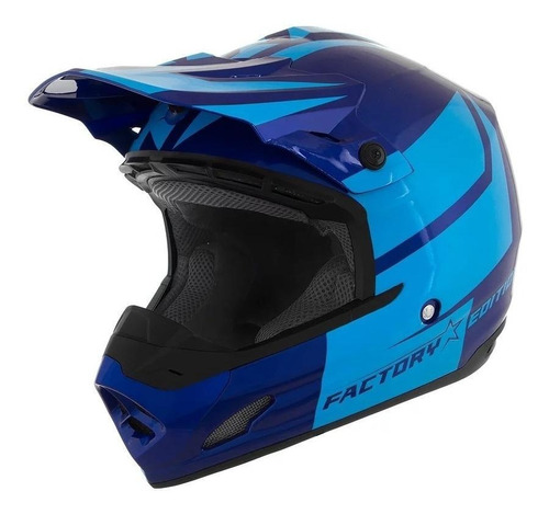 Capacete para moto  cross Pro Tork Th1  Factory Edition  azul e azul-claro factory edition tamanho 58 