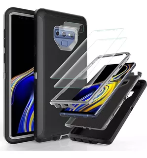 Funda Para Samsung Galaxy Note 9 - Negra/gris + Protectores