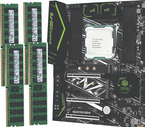 Kit: Placa Huananzhi F8 + Xeon E5 2686 V4 + 256gb Ddr4