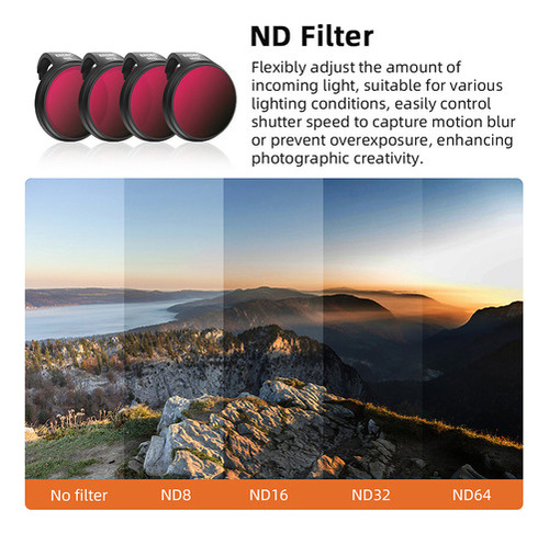 Set De Filtros De Lente Drone Uv/cpl/nd Para Dji Neo