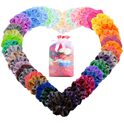 60 Colores Gomas De Pelo Scrunchies Terciopelo Pare Mujer