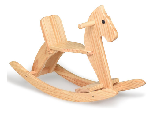 Caballo Mecedor De Madera Para Niños Con Respaldo Seguro