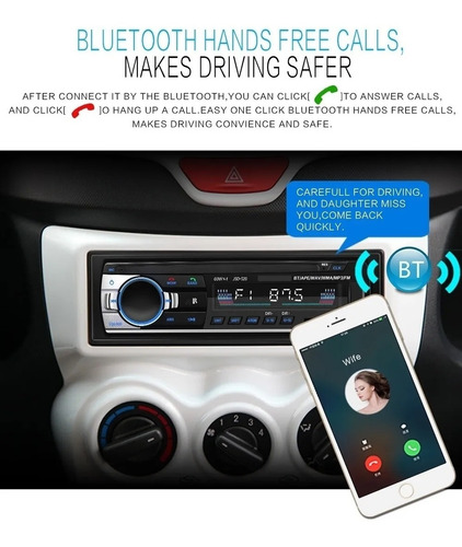 Reproductor Mp3 1 Din Con Bluetooth Y Auxiliar Para Auto