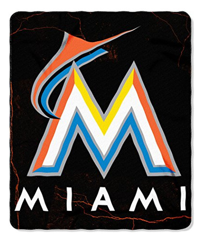 Mlb Miami Marlins Traviesa Impreso Fleece Banda, 50 X 60 Pul