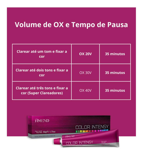 Kit Amend Ox 20v Color Intensy 55.46 Cast. Avermelhado Int 55.46 Castanho Claro Cobre Avermelhado Intenso Amora