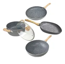 Comprar Juego De Ollas Baterias Antiadherentes Hudson Granito 4 Pzas