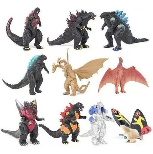 E 10 Figuras De Acción De Juguete Godzilla Mini Dinosaurios
