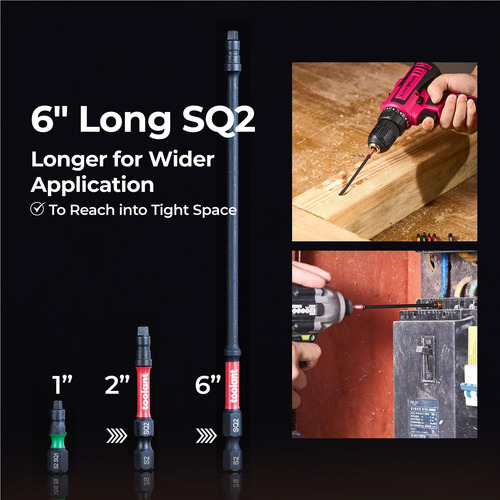Toolant Square Drive Bit Bit, Bits De Controlador De Impacto
