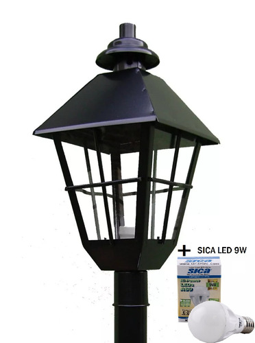 Farol Con Poste 2 Mts + Led 10 Watt 831