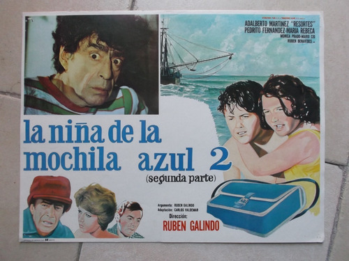 Antiguo Lobby Card De Resortes En La Niña De La Mochila Azul