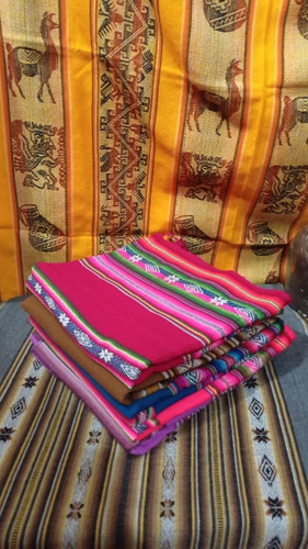 Imagen 3 de 3 de Aguayo Mantel Manta Norteña 210x120cm Tejidos Telar Colores