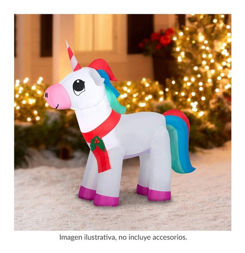 Imagen 3 de 4 de Inflable Navidad Unicornio Led 1.07 Mts