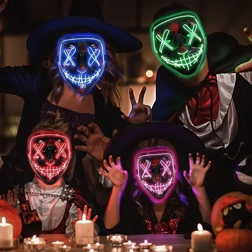 Mascara Led La Purga Halloween Luz Led Adultos Niños