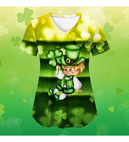 Camiseta C A La Moda Del Día De San Patricio Para Mujer, Cue