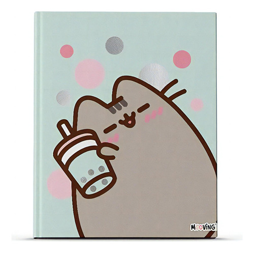 Caderno Pusheen 19,5 X 24 Capa Dura 48 Folhas Mooving Cor Verde claro