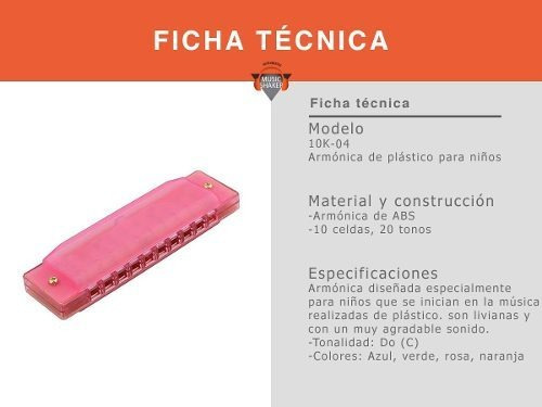 Armonica Parquer Plastico Rosa 10 Celdas En Do Cuota