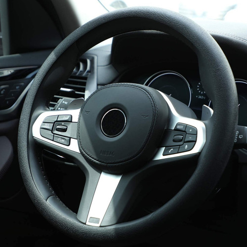 Imagen 2 de 6 de Cubre Volante + Funda Llave Silicona Citroen C4 - Negro